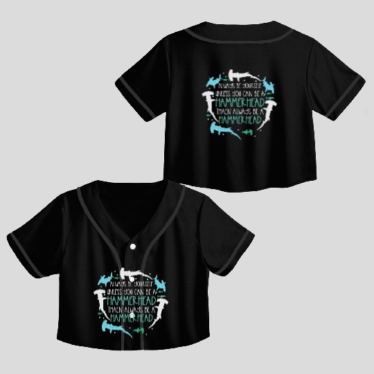 Hammerhead Underwater Ocean Hammerhead Shark Lover Crop Top Baseball Jerseys