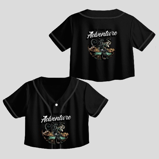 MOTOCROSS ITS TIME ADVENTURE Crop Top Baseball Jerseys