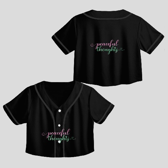 Flowing "Peaceful Thoughts" Watercolor Crop Top Baseball Jerseys