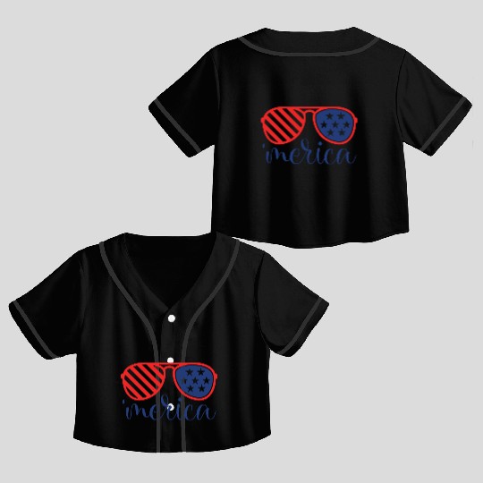merica Crop Top Baseball Jerseys