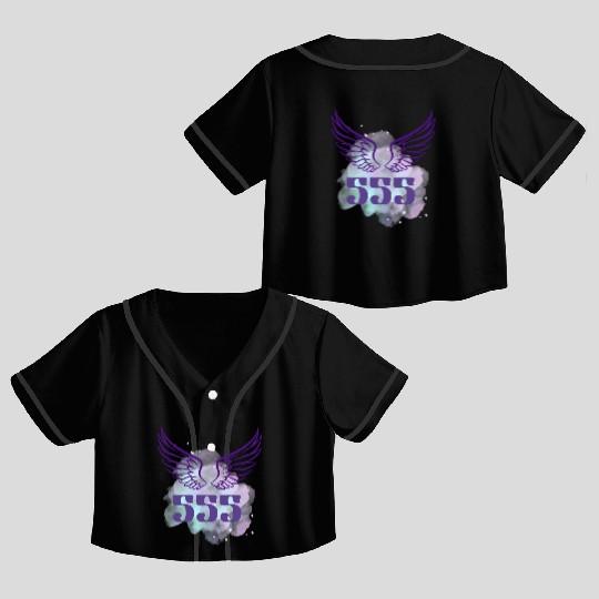 Angel number 555 design Crop Top Baseball Jerseys