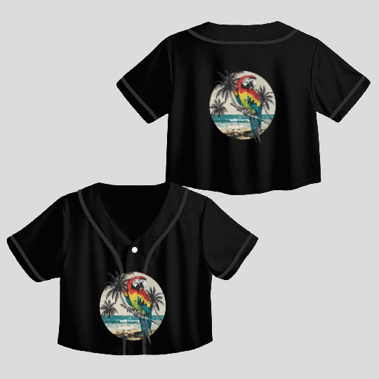 Macaw Parrot for a Bird Lover Animal Lover Crop Top Baseball Jerseys