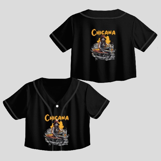 Chicana Lowrider Clothes Mexican American Crop Top Baseball Jerseys