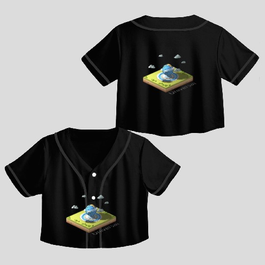 Geometric low poly Universal Studios Crop Top Baseball Jerseys