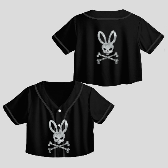 Funny Easter Bunny Crossbones Crop Top Baseball Jerseys