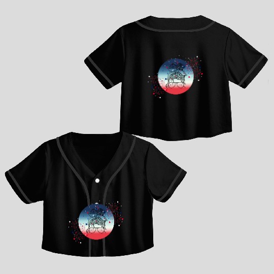 4th Of July Fireworks Messy Bun Crop Top Baseball Jerseys