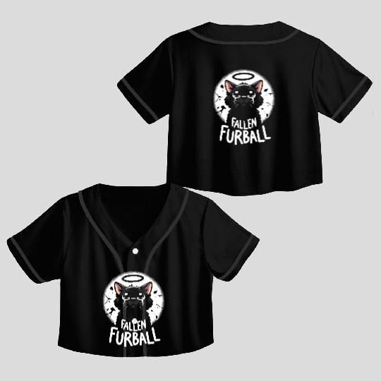 Gothic Emo Cat Design For Cat Lovers And Crop Top Baseball Jerseys