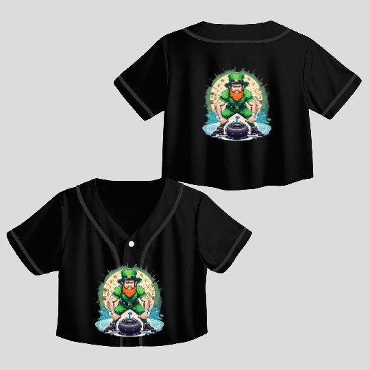 St. Patrick's Day Shamrock St Paddy's Day Curling Crop Top Baseball Jerseys