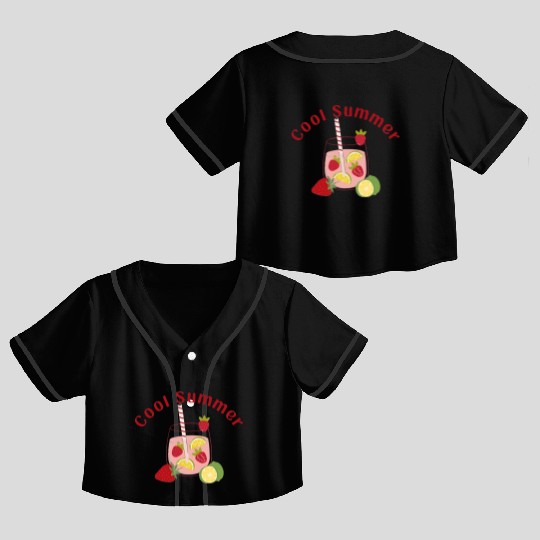 Summer Strawberry Mojito Crop Top Baseball Jerseys