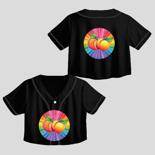 LGBTQ Peach Crop Top Baseball Jerseys