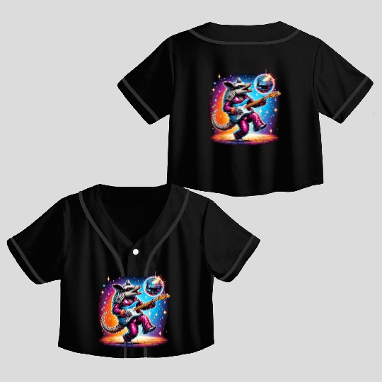 Disco Ball Guitar Armadillo Crop Top Baseball Jerseys