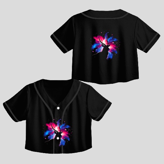 Cool Waterbuck Galaxy Space Art Crop Top Baseball Jerseys
