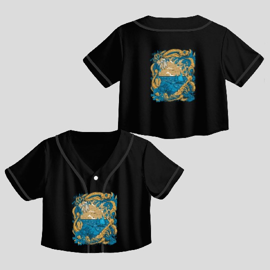 Sun Kissed Shores A Mediterranean Odyssey Crop Top Baseball Jerseys