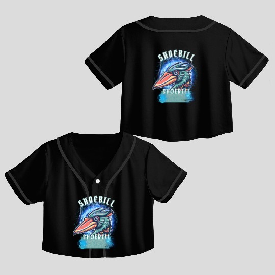 Shoebill Bird in Its Natural Habitat Crop Top Baseball Jerseys