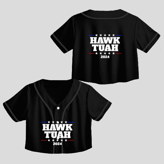 Hawk Tuah 2024 Elect Hawk Tuah Crop Top Baseball Jerseys