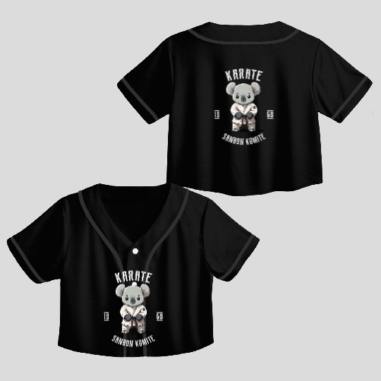 Karate Koala Japanese Martial Premium Crop Top Baseball Jerseys