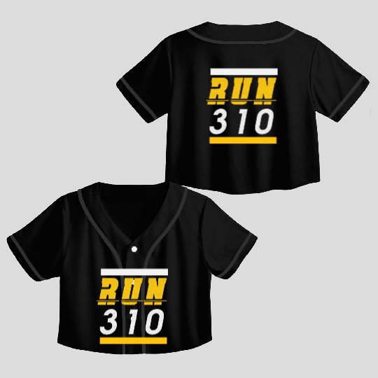 Los Angeles "RUN 310" Athlete Runners fitness gym Crop Top Baseball Jerseys