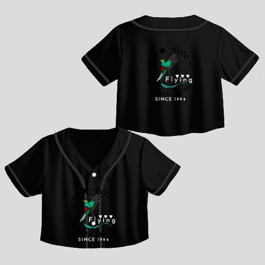 Flying SINCE 1994 Quetzal Bird Crop Top Baseball Jerseys