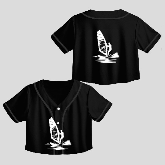Surfing Technology With Wind Power Wind And Sea Crop Top Baseball Jerseys