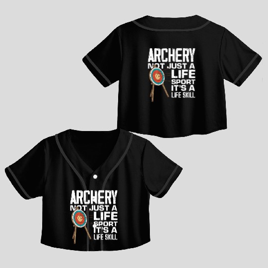 Bow Life Sport Archery Crop Top Baseball Jerseys