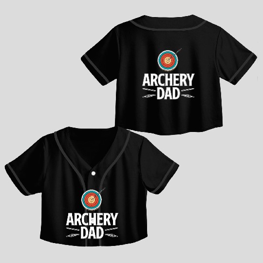 Bow Dad Father Archery Crop Top Baseball Jerseys