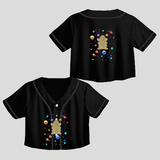 Tardigrade Space! Nerd, Geek Microbiology Science Crop Top Baseball Jerseys