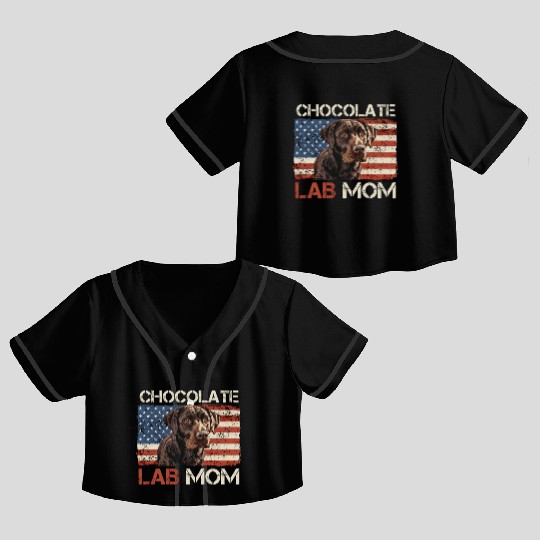 Labrador Retriever CHOCOLATE LAB MOM Labrador Crop Top Baseball Jerseys