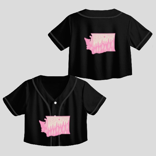 Washington DC Wild Outline State Crop Top Baseball Jerseys