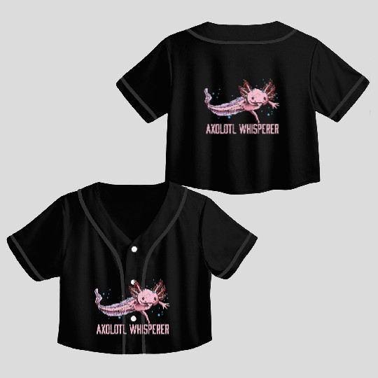 Axolotl Whisperer Salamander Animal Lover Amphibia Crop Top Baseball Jerseys