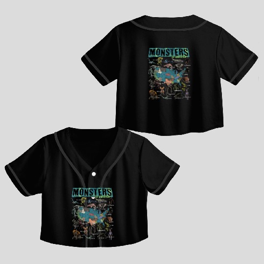 Cryptid Monsters Folklore Creature Cryptozoology Crop Top Baseball Jerseys
