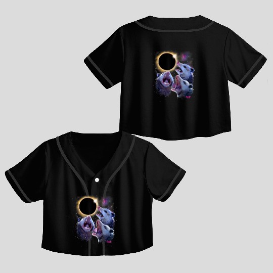 Opossums Howling Eclipse Possum Crop Top Baseball Jerseys