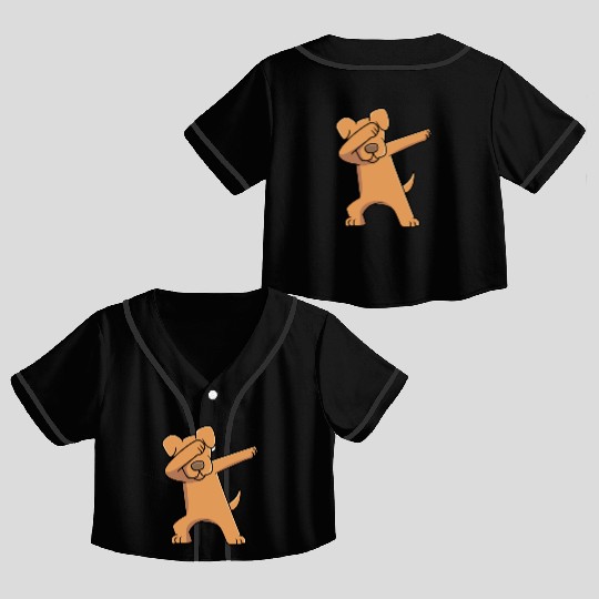 Funny Dabbing Dog Owner Great Dane Puppy Crop Top Baseball Jerseys