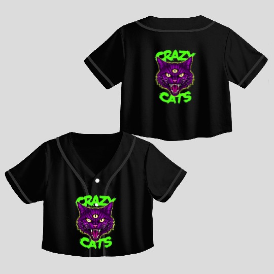 CRAZY CAT Crop Top Baseball Jerseys