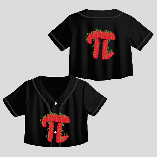 Cherry Pi Day Funny Pie Cherries 3.14 Science Crop Top Baseball Jerseys
