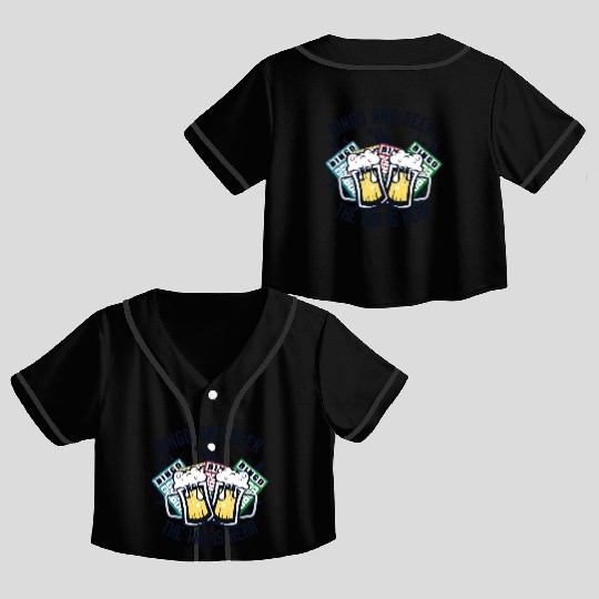 Bingo And Beer The Win is Near Daubers Crop Top Baseball Jerseys