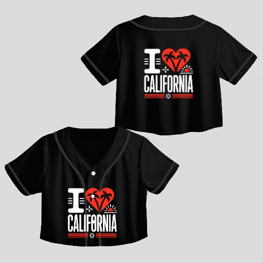 I love California | The Golden State Crop Top Baseball Jerseys