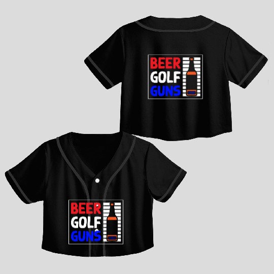 Beer Golf Guns Crop Top Baseball Jerseys