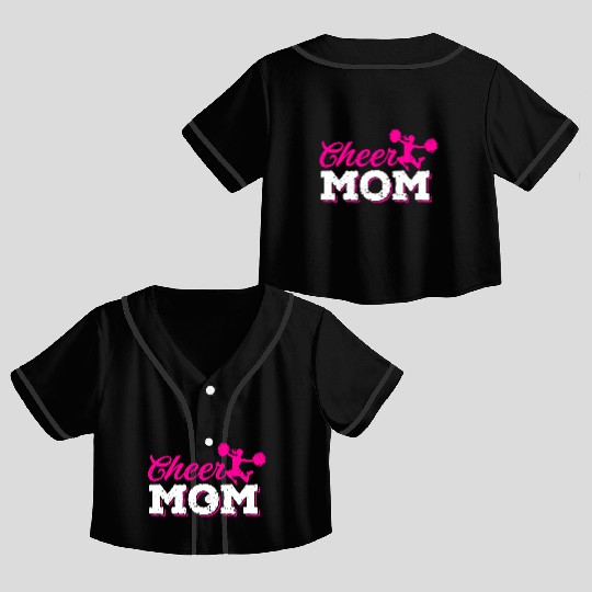 Cheer Mom Funny Cheerleading Mommy Mother's Day Crop Top Baseball Jerseys