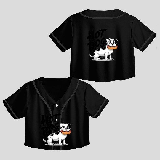 Hot dog - dog Crop Top Baseball Jerseys