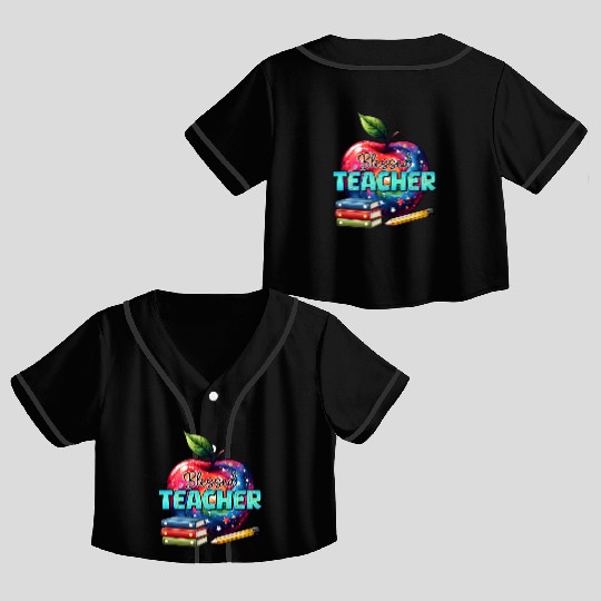 blessed teacher Crop Top Baseball Jerseys