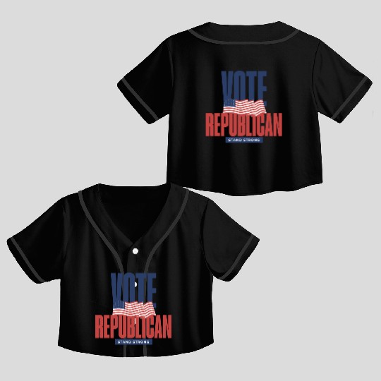 Vote Republican Election 2024 Crop Top Baseball Jerseys design