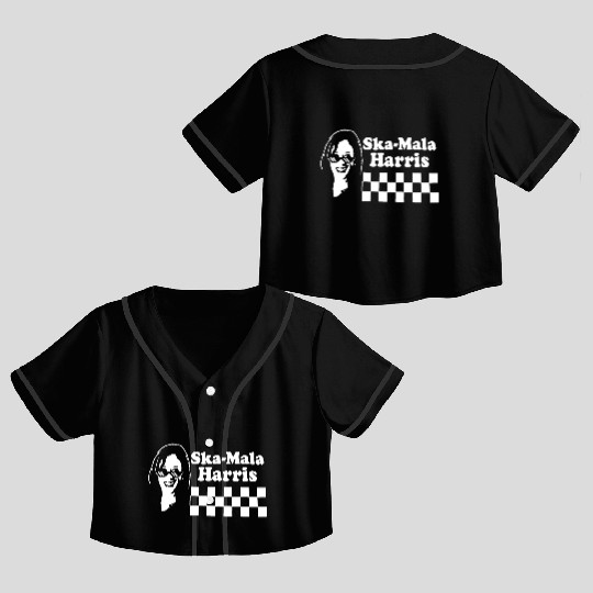 Kamala Harris Ska Mala Harris checkerboard Crop Top Baseball Jerseys