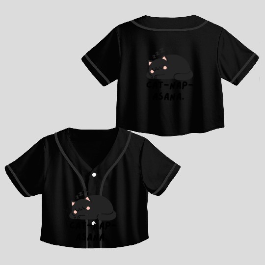Lazy Cat Cat-Nap-Asana yoga Crop Top Baseball Jerseys