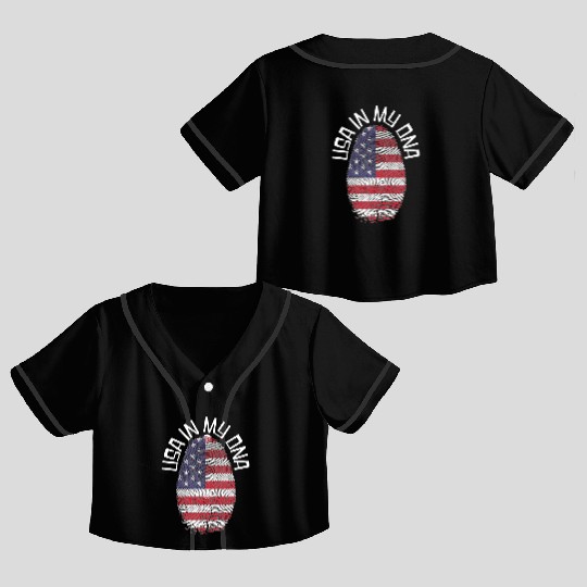 USA in my DNA - Love America Crop Top Baseball Jerseys