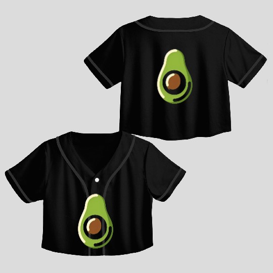 Avocado minimalist avocados design food art Crop Top Baseball Jerseys