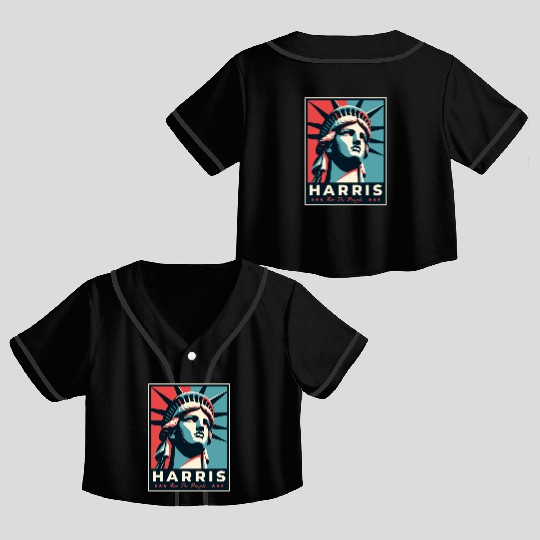 Harris 2024 statue of liberty Kamala Harris Crop Top Baseball Jerseys