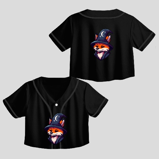 Fox Wizard - Magic Fantasy Crop Top Baseball Jerseys
