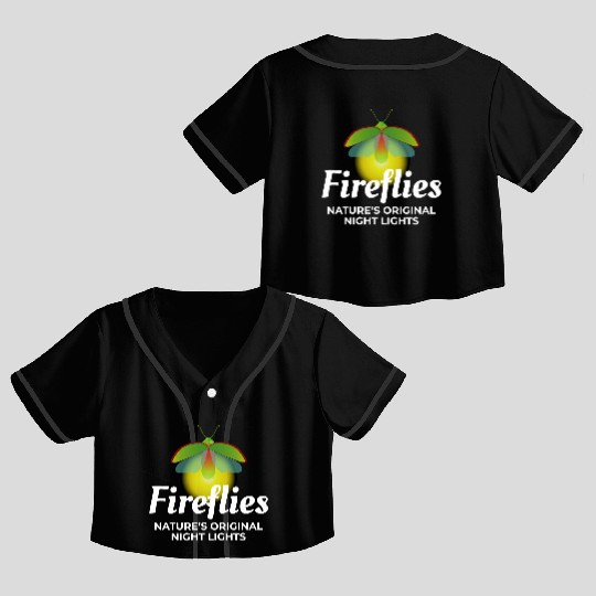 Fireflies Firefly Lightning Bug Insect Collector Crop Top Baseball Jerseys