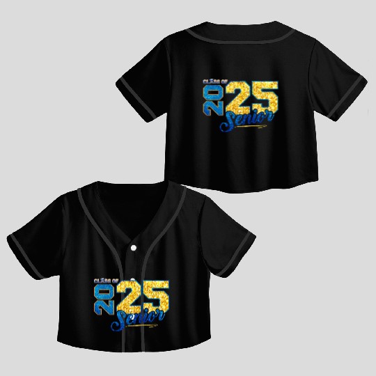 Class of 2025 Senior 2025 Back To School 2025 Crop Top Baseball Jerseys