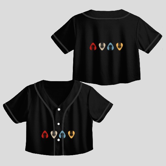 Retro pick guitar Crop Top Baseball Jerseys